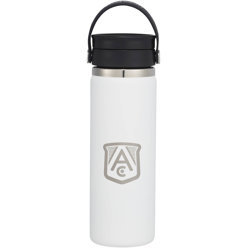 Hydro Flask Wide Mouth Bottle with Flex Sip Lid, 20 oz Full Color - White - Front 2