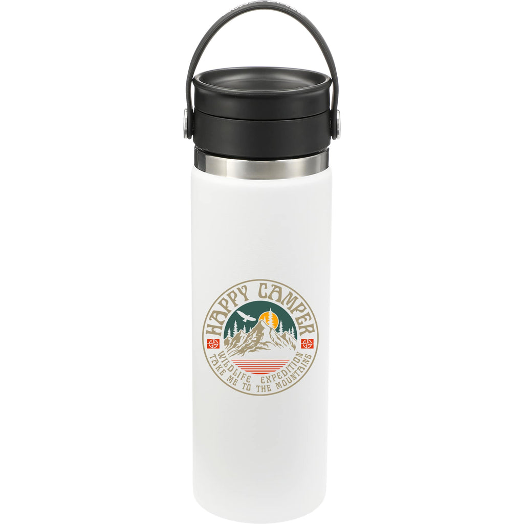 Hydro Flask Wide Mouth Bottle with Flex Sip Lid, 20 oz Full Color - White - Front