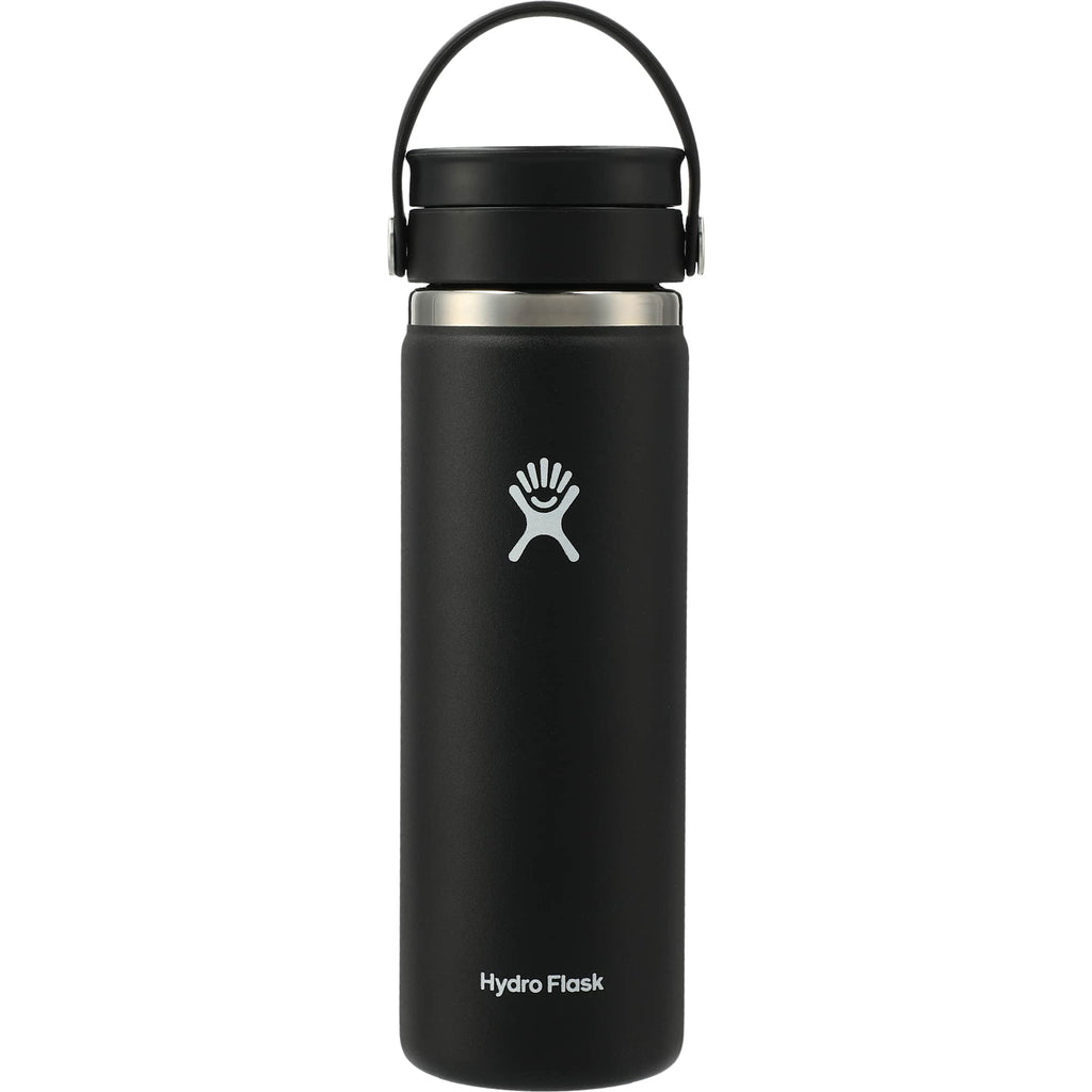 Hydro Flask Wide Mouth Bottle with Flex Sip Lid, 20 oz Laser Engraving - Black - Back