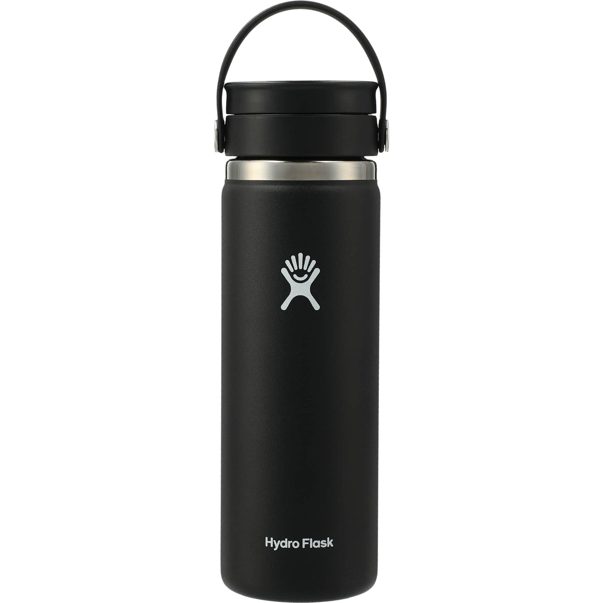 Hydro Flask Wide Mouth Bottle with Flex Sip Lid, 20 oz Laser Engraving - Black - Back