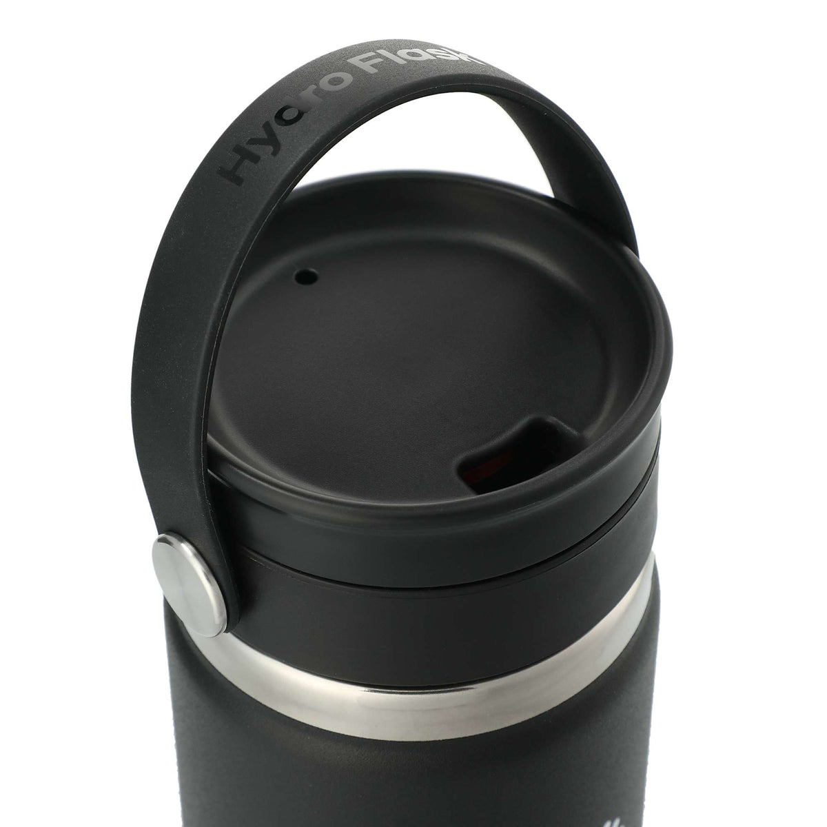 Hydro Flask Wide Mouth Bottle with Flex Sip Lid, 20 oz Laser Engraving - Black - Right Angle