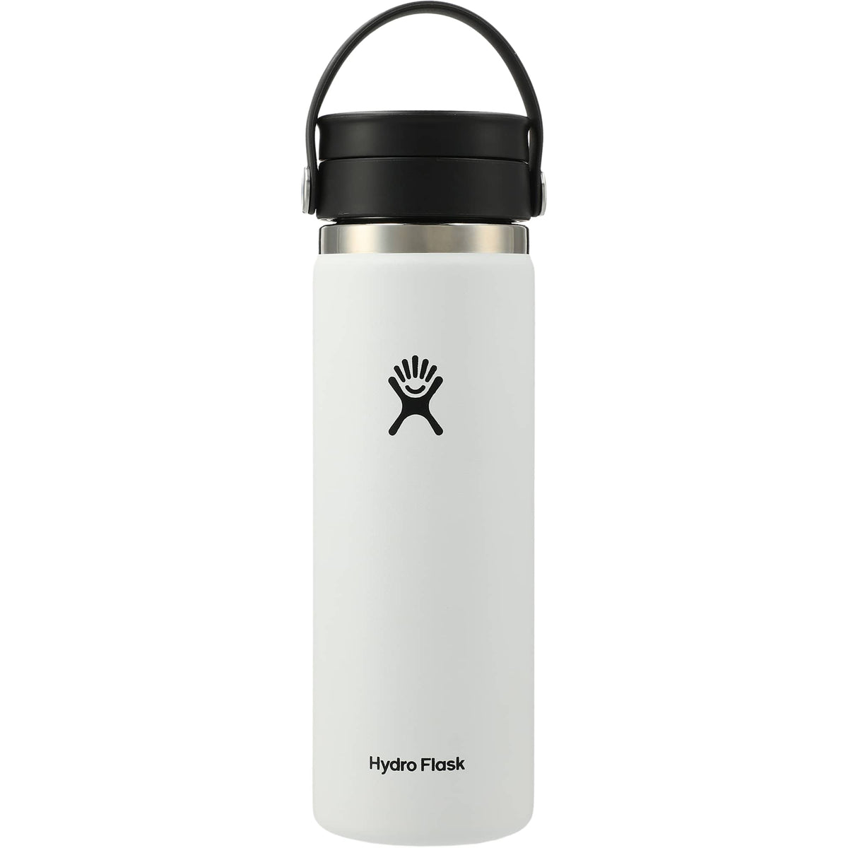Hydro Flask Wide Mouth Bottle with Flex Sip Lid, 20 oz Laser Engraving - White - Back