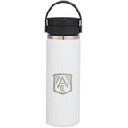 Hydro Flask Wide Mouth Bottle with Flex Sip Lid, 20 oz Laser Engraving - White - Front 2