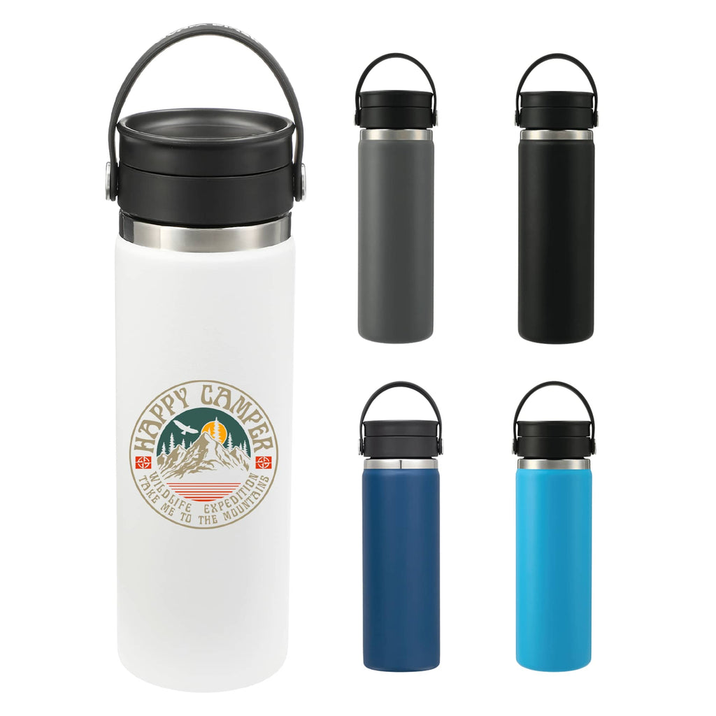 Hydro Flask Wide Mouth Bottle with Flex Sip Lid, 20 oz - White - Front Group