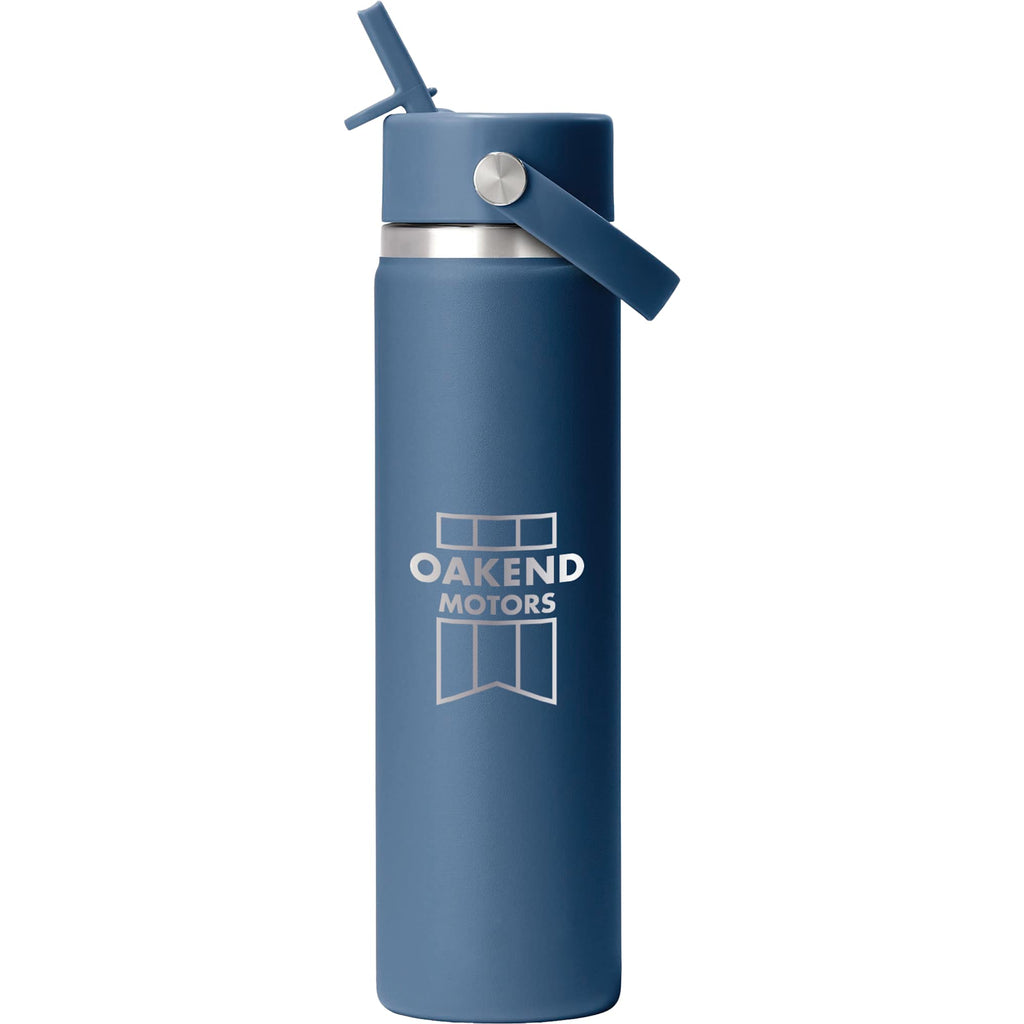 Hydro Flask Wide Mouth Bottle with Flex Straw Cap, 24 oz - Harbor Blue - Front