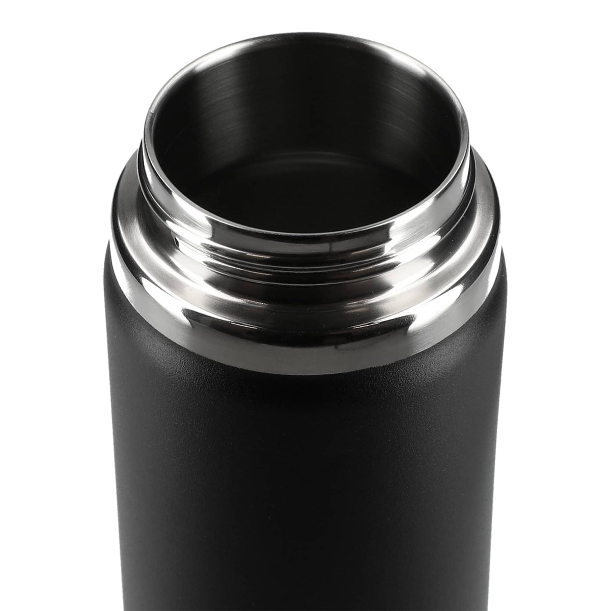 Hydro Flask Wide Mouth Bottle with Flex Straw Cap, 24 oz Laser Engraving - Black - Top 2