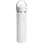 Hydro Flask Wide Mouth Bottle with Flex Straw Cap, 24 oz Laser Engraving - White - Right Angle 4