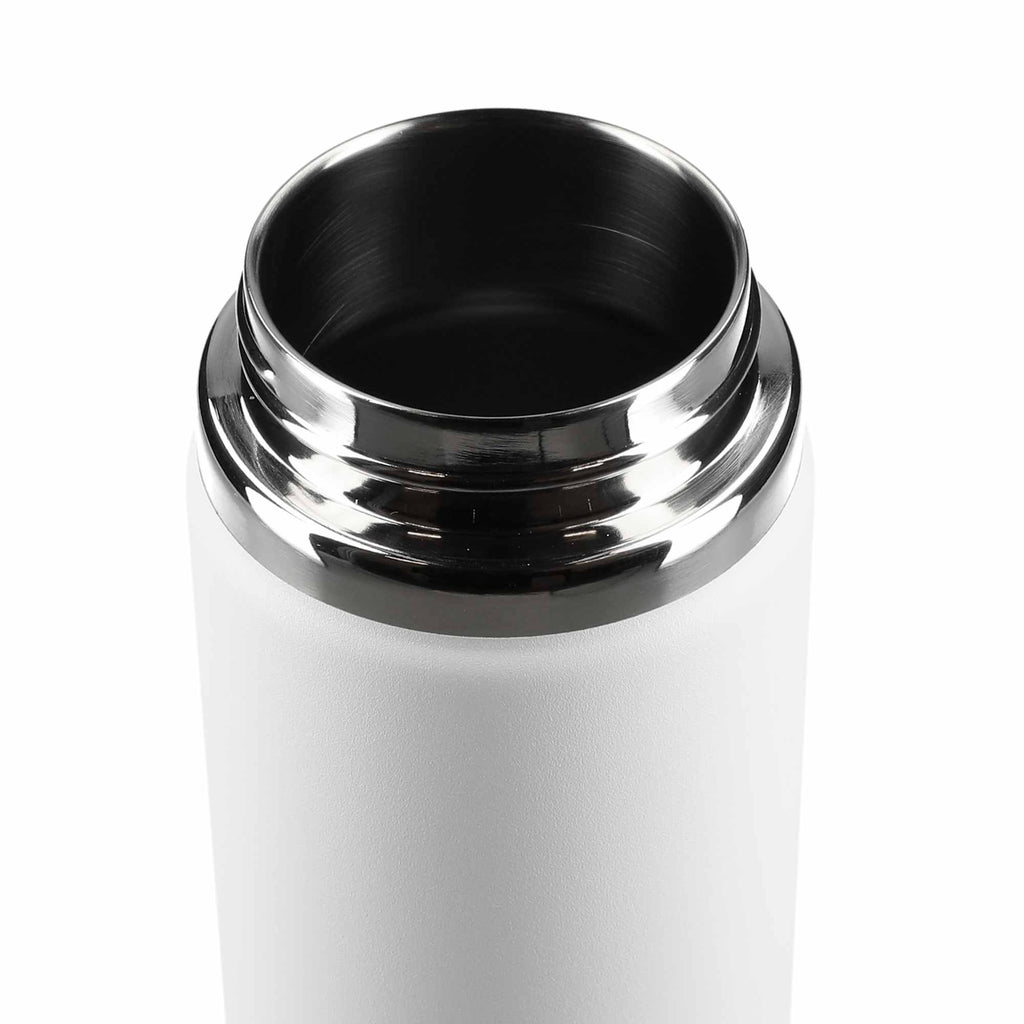 Hydro Flask Wide Mouth Bottle with Flex Straw Cap, 24 oz Laser Engraving - White - Top 2