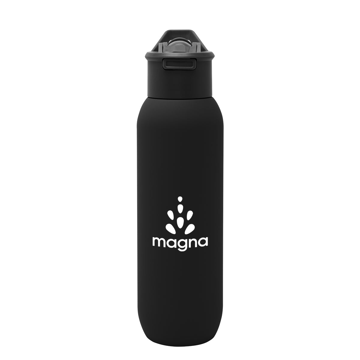 Hydrus Recycled Stainless Steel Bottle, 20 oz - Black - Silk Screen