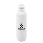 Hydrus Recycled Stainless Steel Bottle, 20 oz - White - Silk Screen