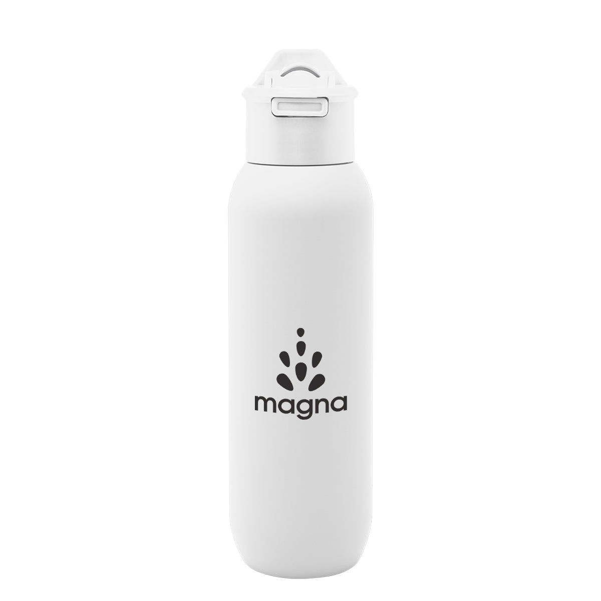 Hydrus Recycled Stainless Steel Bottle, 20 oz - White - Silk Screen