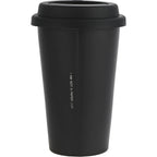 I'm Not a Paper Cup Ceramic Tumbler with Silicone Lid, 10 oz Laser Engraving - Black - Back