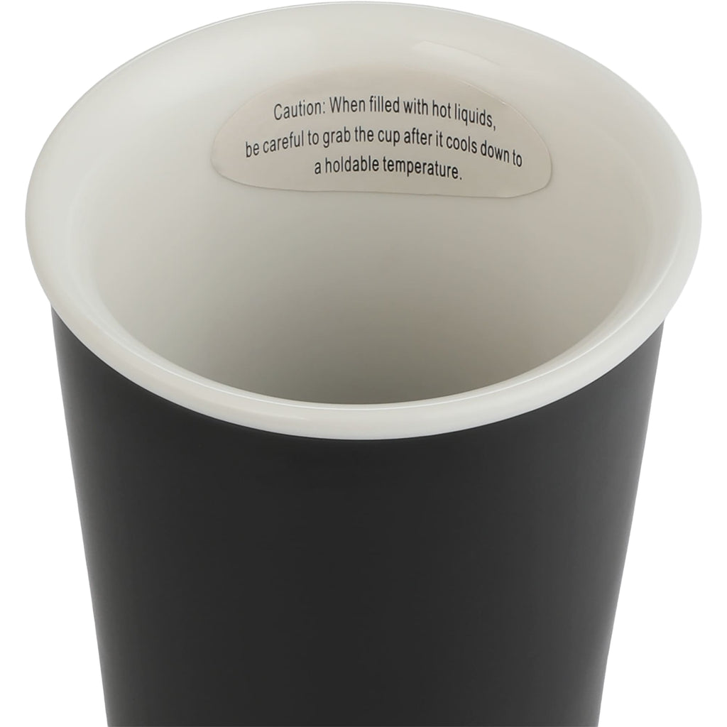 I'm Not a Paper Cup Ceramic Tumbler with Silicone Lid, 10 oz Laser Engraving - Black - Detail 2