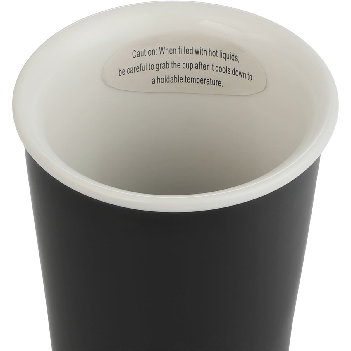 I'm Not a Paper Cup Ceramic Tumbler with Silicone Lid, 10 oz Laser Engraving - Black - Detail 2