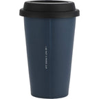 I'm Not a Paper Cup Ceramic Tumbler with Silicone Lid, 10 oz Laser Engraving - Navy - Back