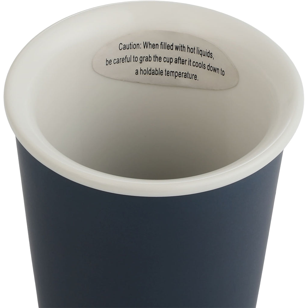 I'm Not a Paper Cup Ceramic Tumbler with Silicone Lid, 10 oz Laser Engraving - Navy - Detail 2
