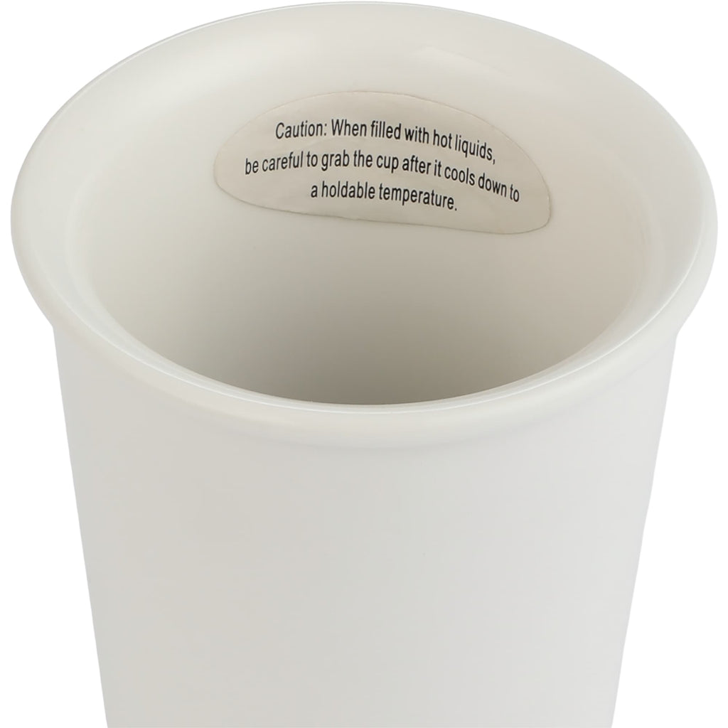 I'm Not a Paper Cup Ceramic Tumbler with Silicone Lid, 10 oz Laser Engraving - White - Detail 2