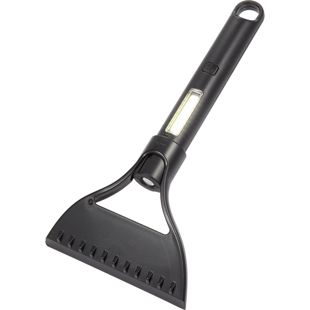 Ice Scraper with Flashlight and Work Light - Black - Left Angle 2