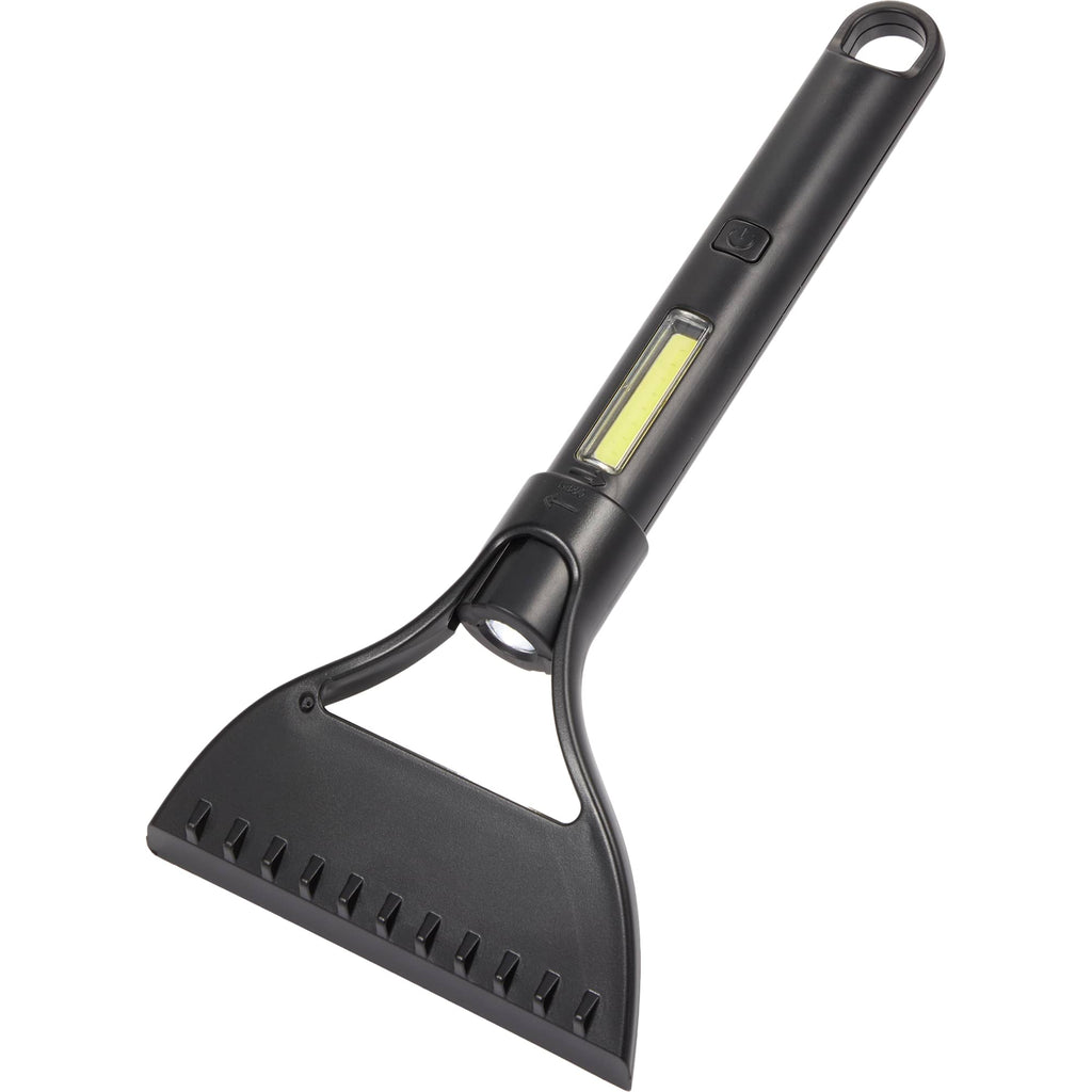 Ice Scraper with Flashlight and Work Light - Black - Left Angle 3