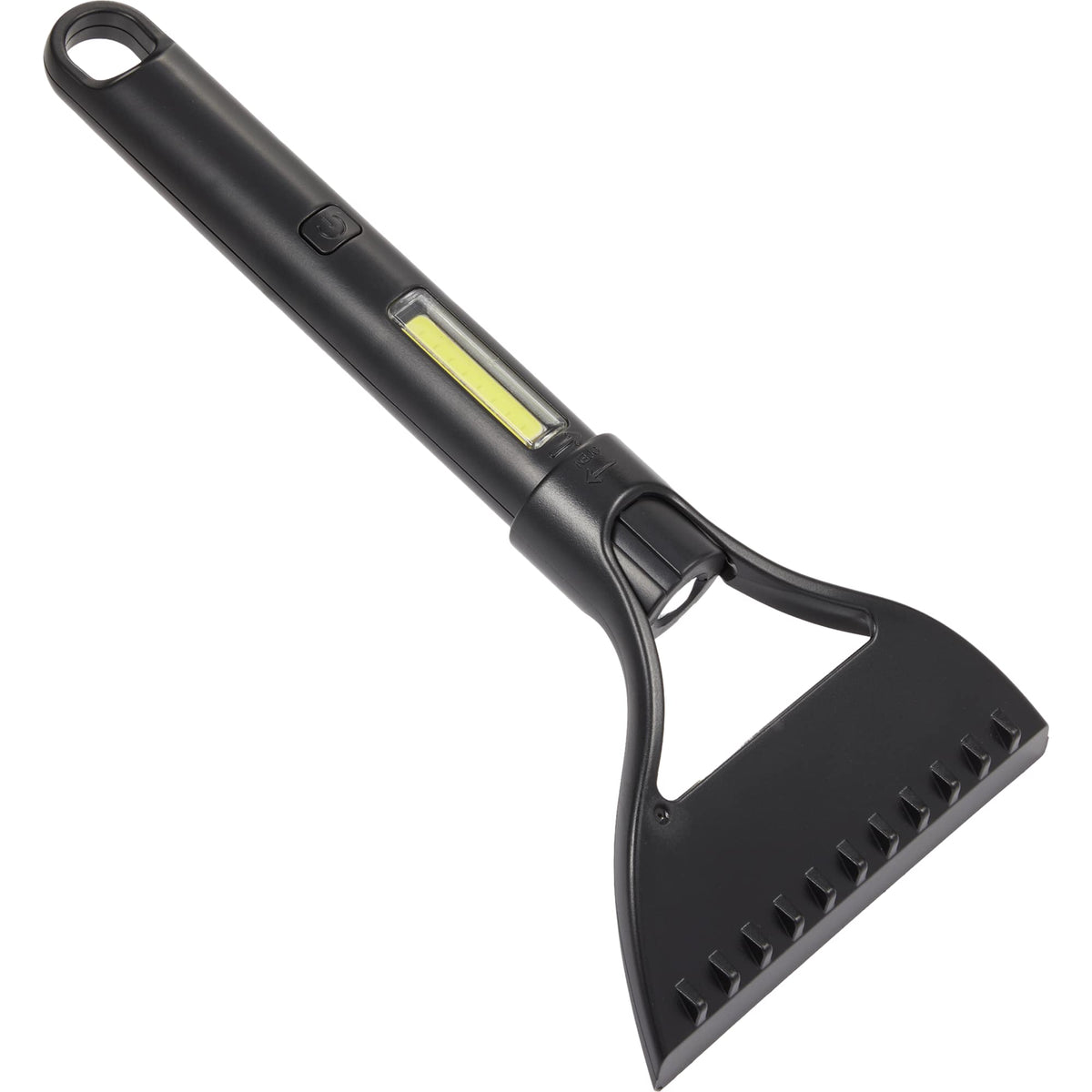 Ice Scraper with Flashlight and Work Light - Black - Right Angle 3