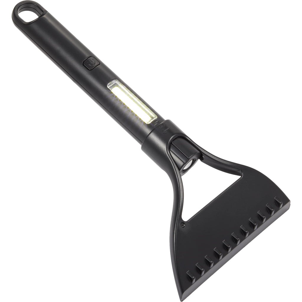 Ice Scraper with Flashlight and Work Light - Black - Right Angle 4