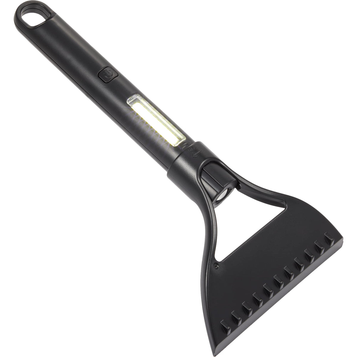 Ice Scraper with Flashlight and Work Light - Black - Right Angle 4
