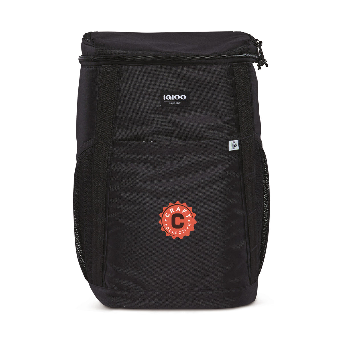 Igloo Backpack Cooler in Repreve Recycled Fabric, 36 Cans Transfer - Black - View 1