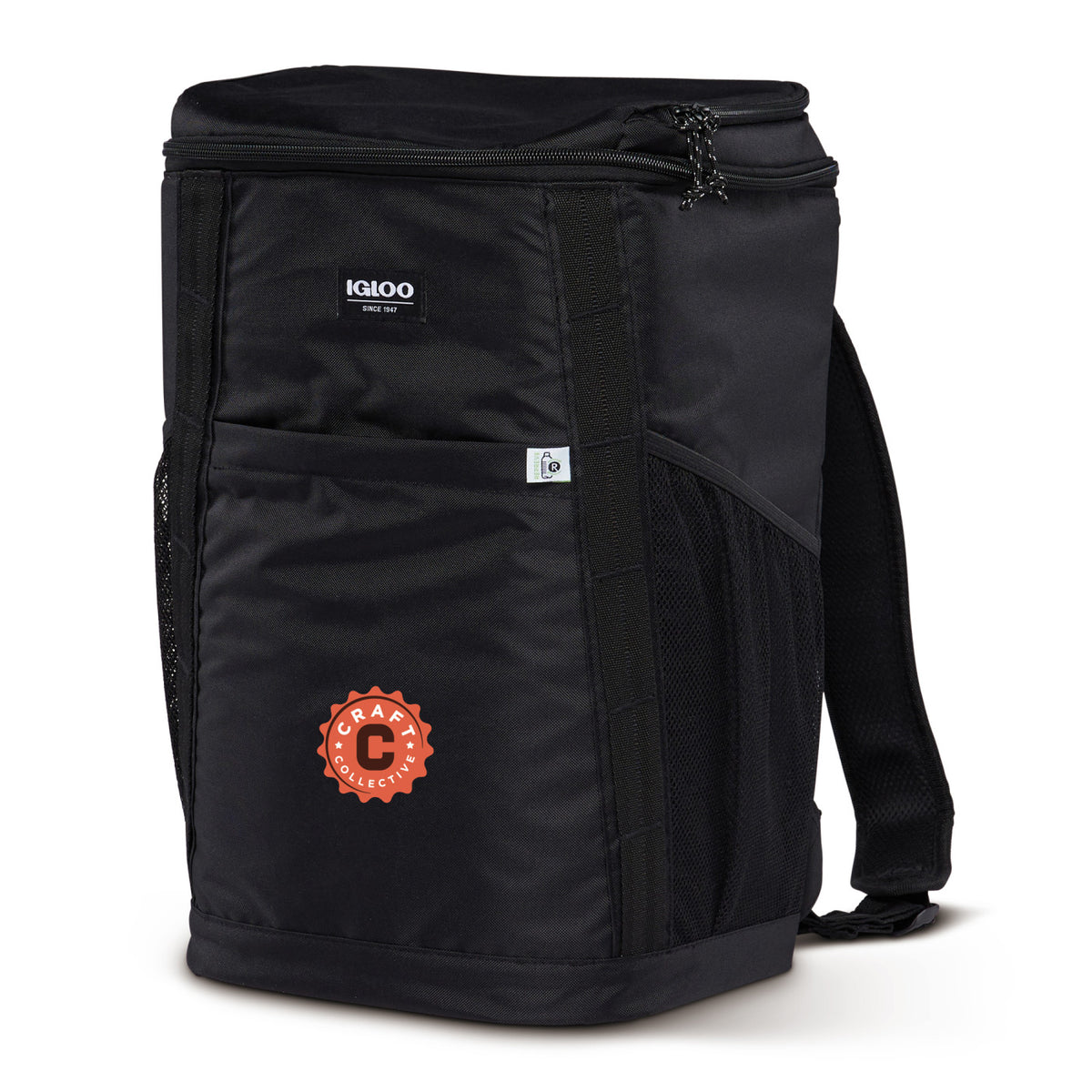 Igloo Backpack Cooler in Repreve Recycled Fabric, 36 Cans Transfer - Black - View 2
