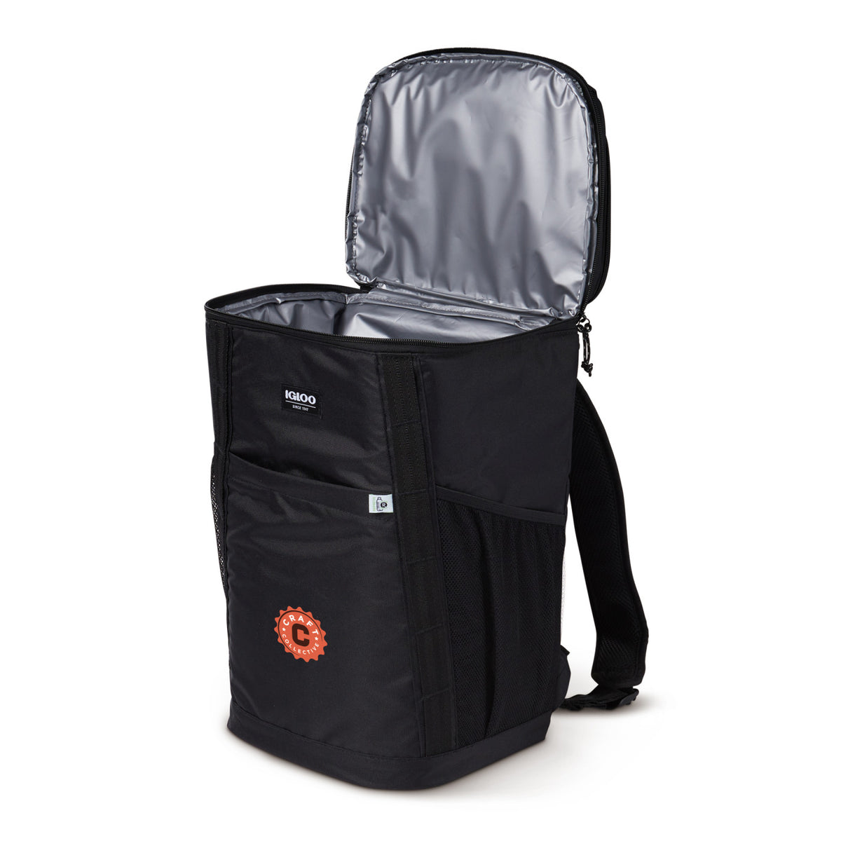 Igloo Backpack Cooler in Repreve Recycled Fabric, 36 Cans Transfer - Black - View 3