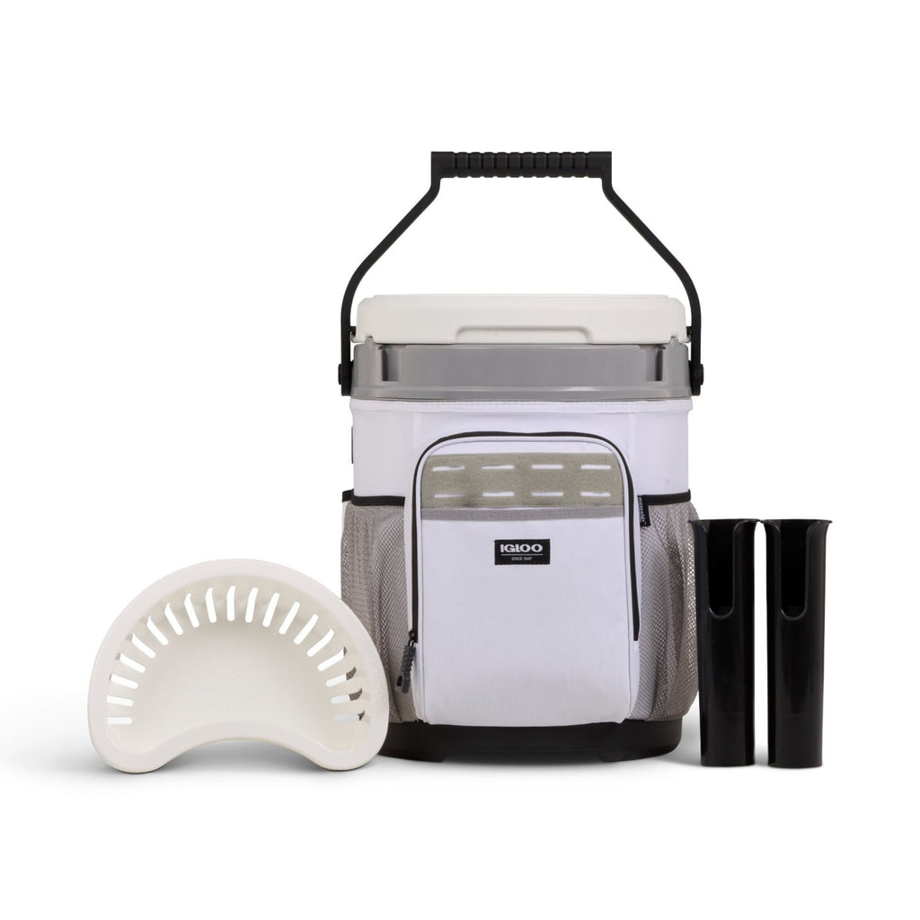 Igloo Insulated Bucket Cooler and Seat, 5 Gallon Full Color - White - View 9