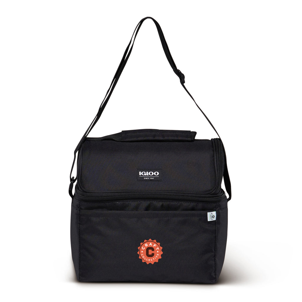 Igloo Lunch Pail Cooler in Repreve Recycled Fabric Embroidery - Black - View 4