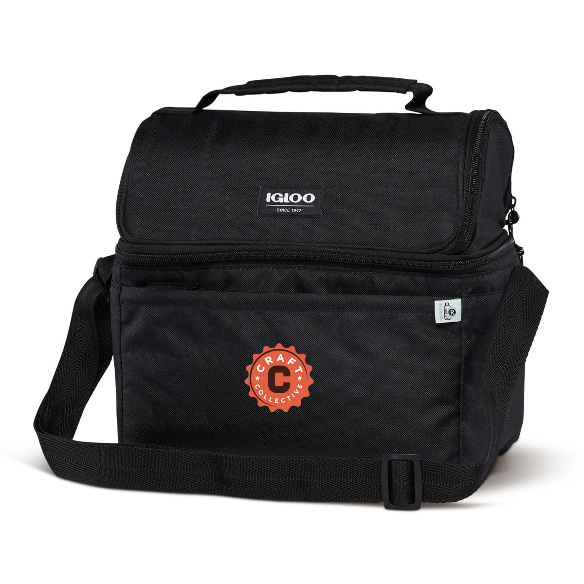 Igloo Lunch Pail Cooler in Repreve Recycled Fabric Transfer - Black - View 2