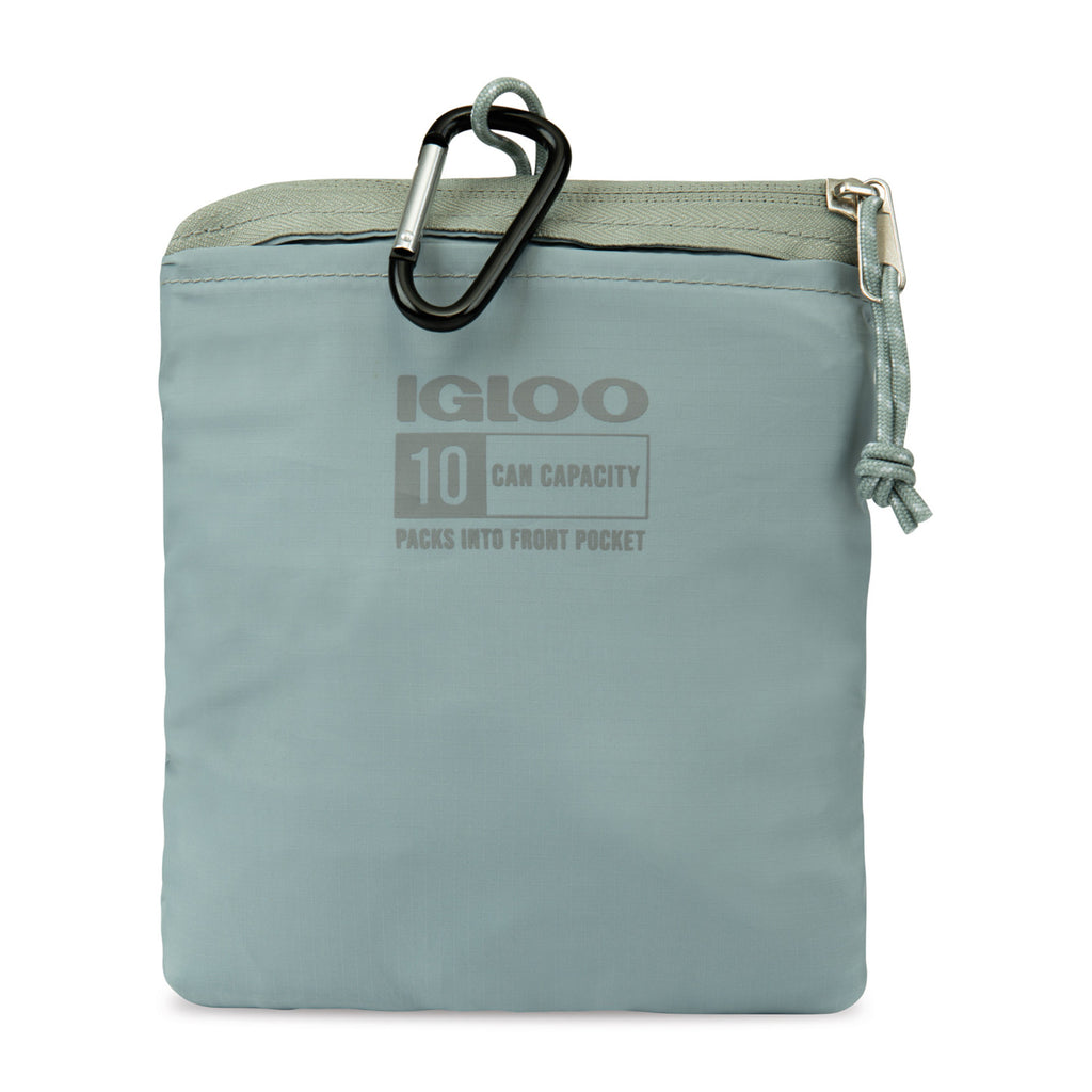 Igloo Packable Puffer Cooler Bag, 10 Cans Transfer - Aqua Gray - View 3