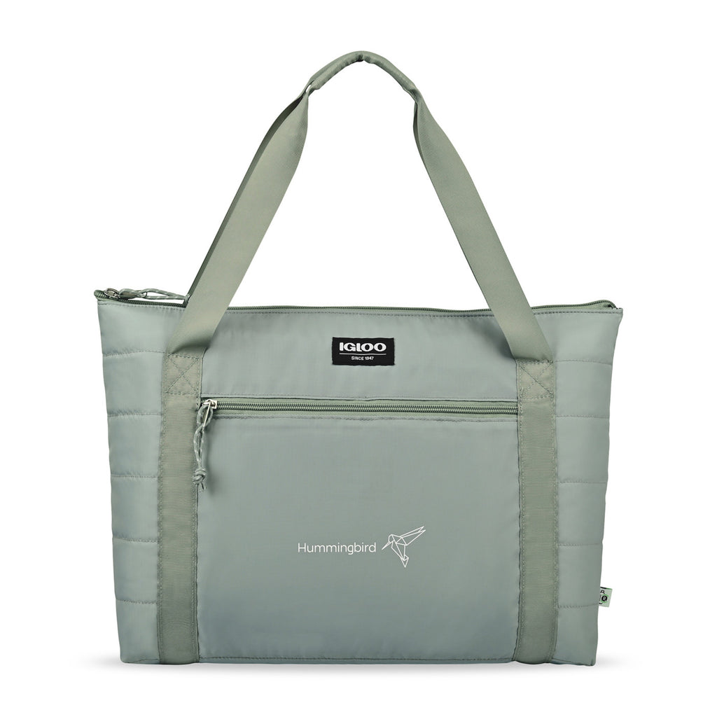 Igloo Packable Puffer Cooler Bag, 20 Cans Embroidery - Aqua Gray - View 1