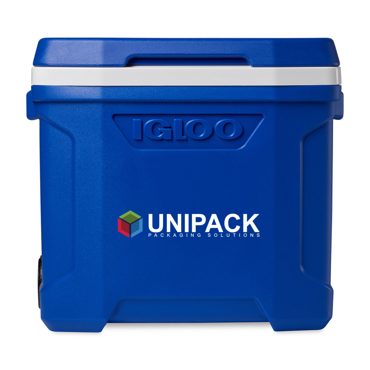 Igloo Profile Roller Cooler, 28 Qt Full Color - White-Majestic Blue - View 1