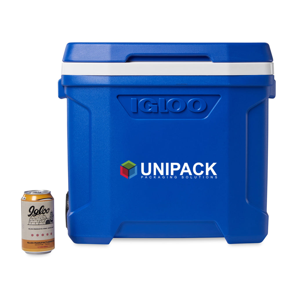 Igloo Profile Roller Cooler, 28 Qt Full Color - White-Majestic Blue - View 2