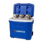 Igloo Profile Roller Cooler, 28 Qt Full Color - White-Majestic Blue - View 4