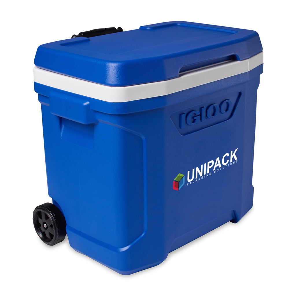 Igloo Profile Roller Cooler, 28 Qt Full Color - White-Majestic Blue - View 7