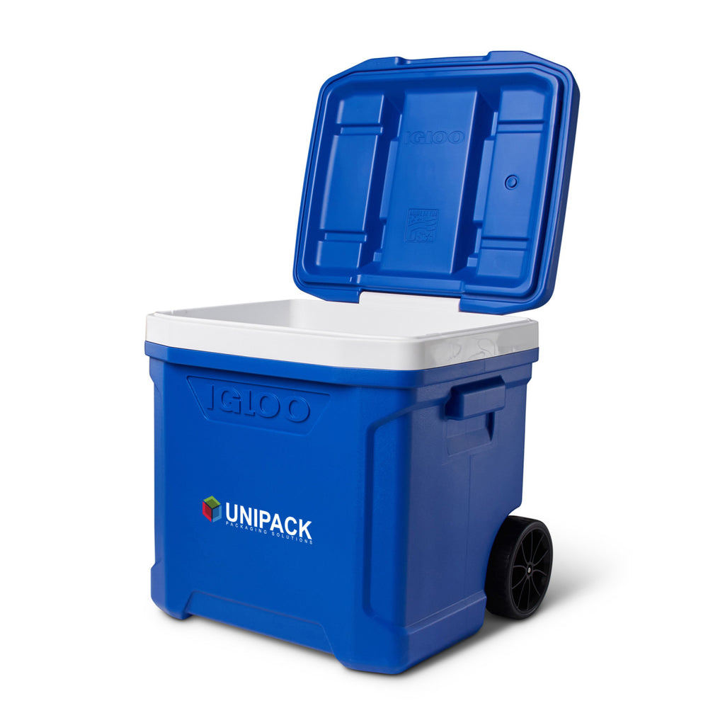 Igloo Profile Roller Cooler, 60 Qt Full Color - White-Majestic Blue - View 4
