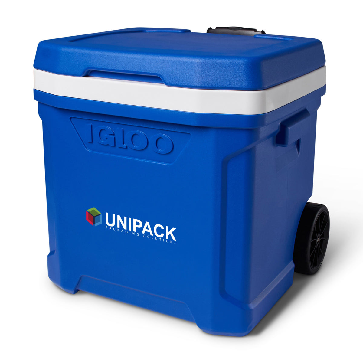 Igloo Profile Roller Cooler, 60 Qt Full Color - White-Majestic Blue - View 6