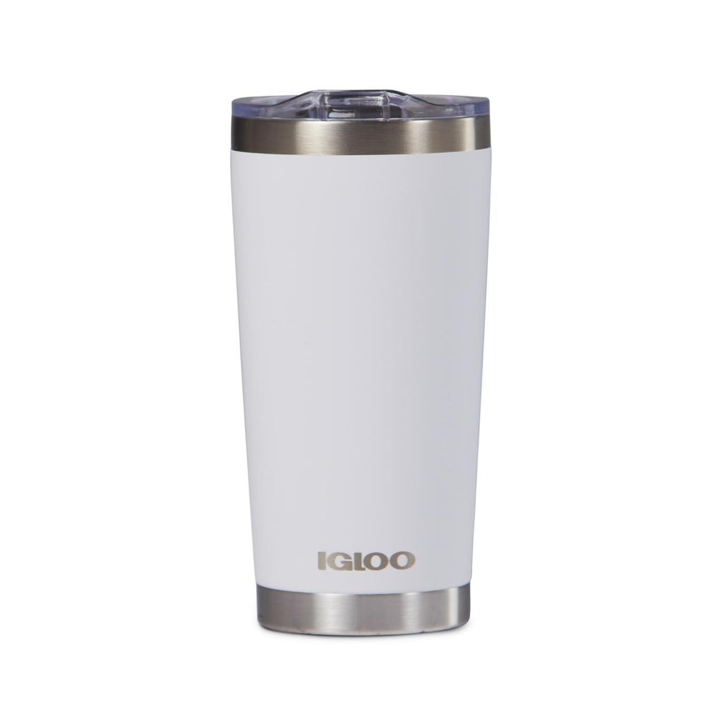 Igloo Recycled Stainless Steel Tumbler, 20 oz Laser Engraving - White - View 5