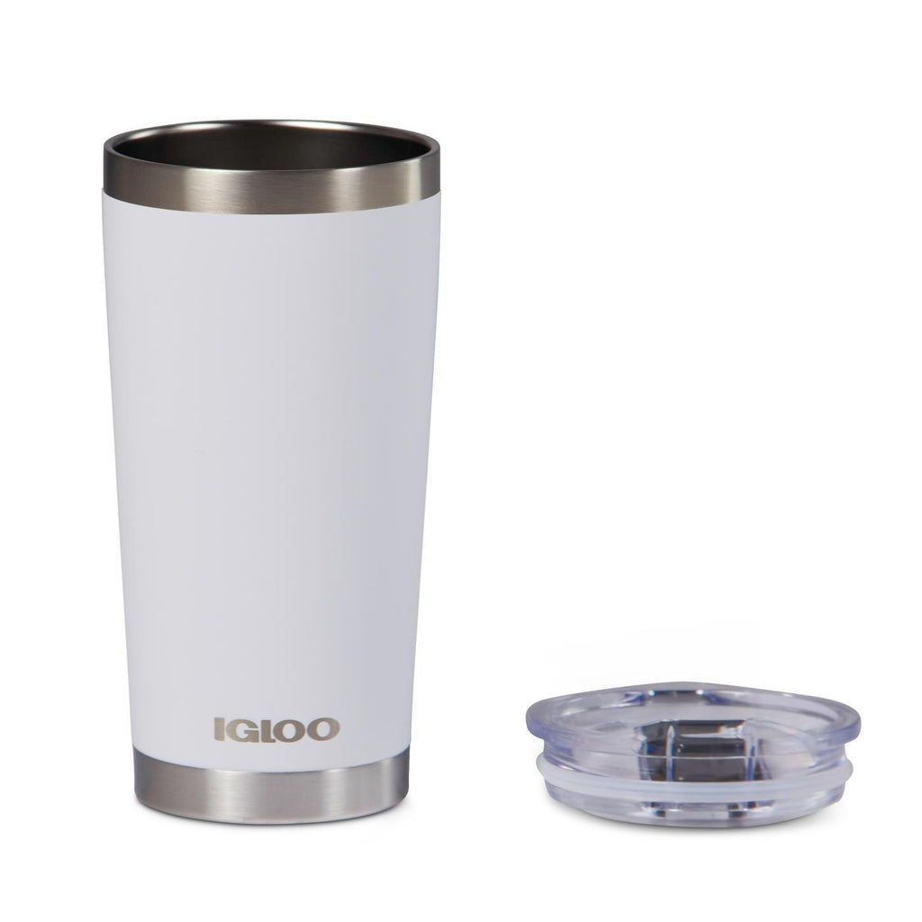 Igloo Recycled Stainless Steel Tumbler, 20 oz Laser Engraving - White - View 6