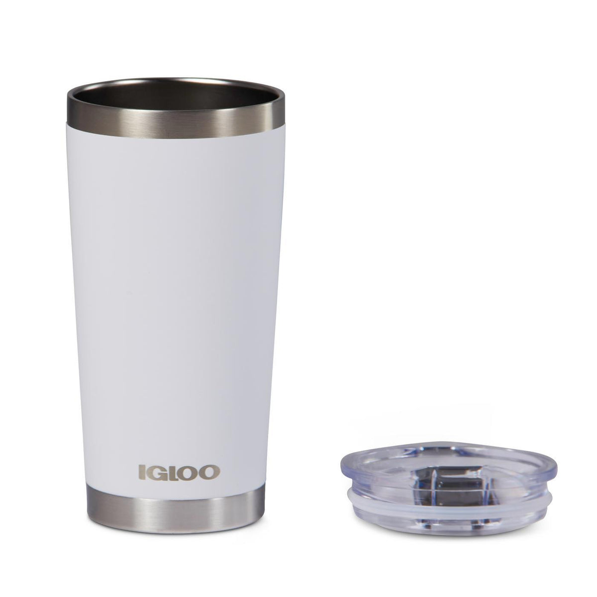 Igloo Recycled Stainless Steel Tumbler, 20 oz Laser Engraving - White - View 6