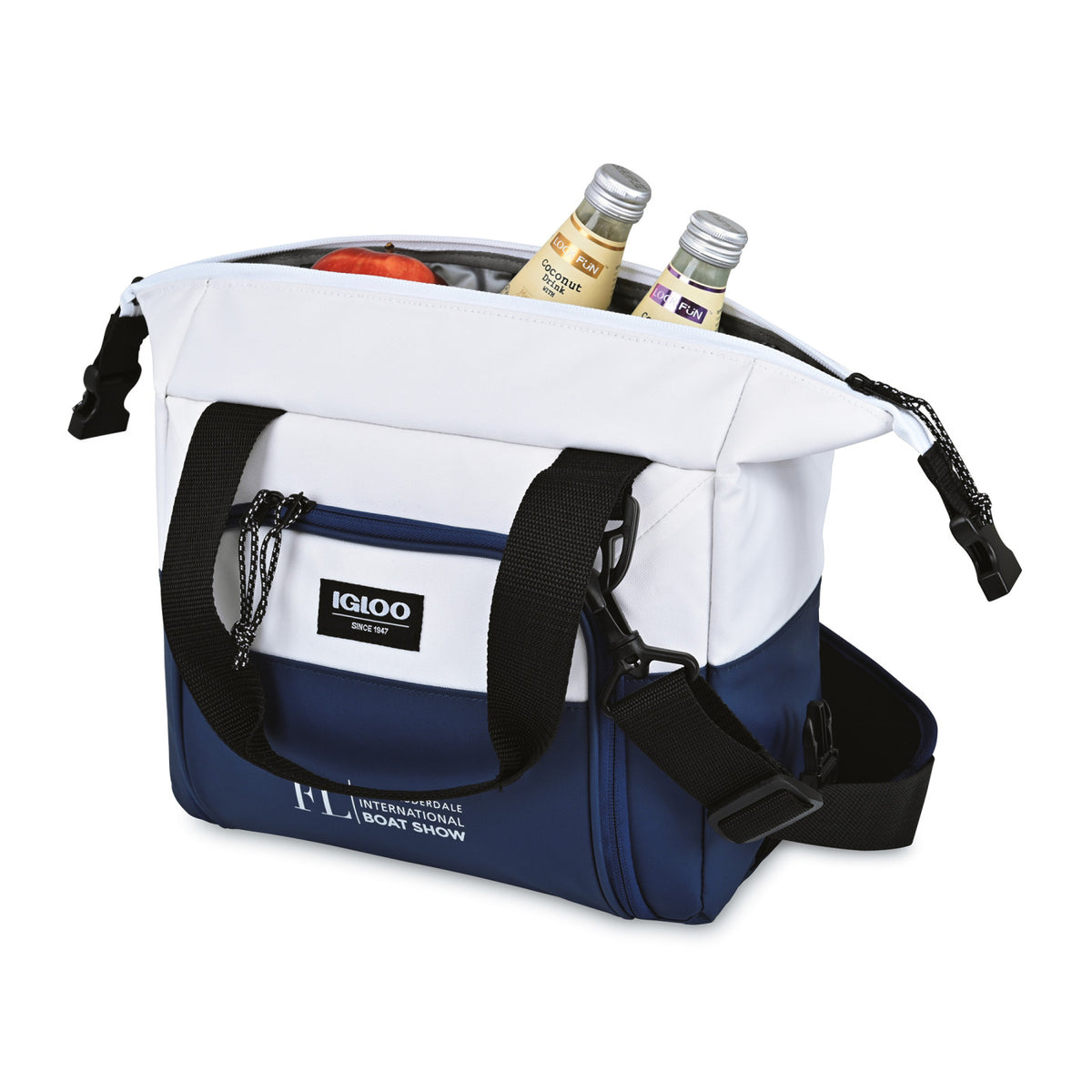 Igloo Seadrift Snap Down Cooler, 12 Cans Embroidery - Navy-White - View 2