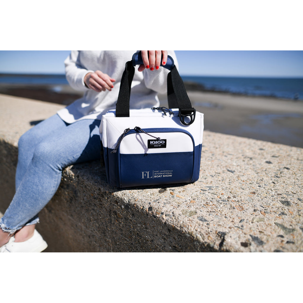 Igloo Seadrift Snap Down Cooler, 12 Cans Embroidery - Navy-White - View 9