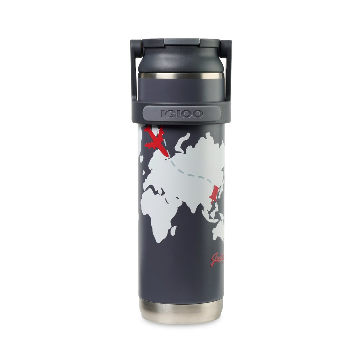 Igloo Sport Sipper Straw Bottle, 20 oz Laser Engraving - Carbonite - View 1