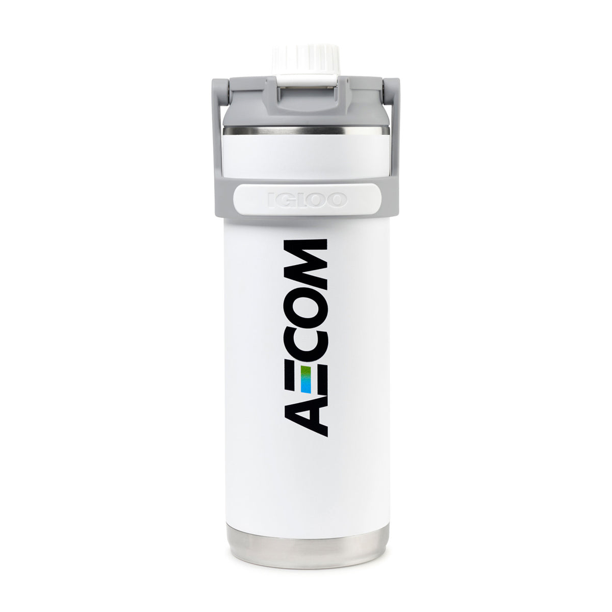 Igloo Twist and Chug Recycled Steel Bottle, 46 oz Laser Engraving - White - View 1