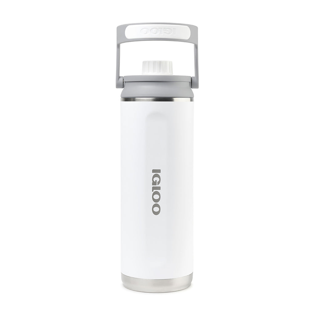 Igloo Twist and Chug Recycled Steel Bottle, 46 oz Laser Engraving - White - View 2