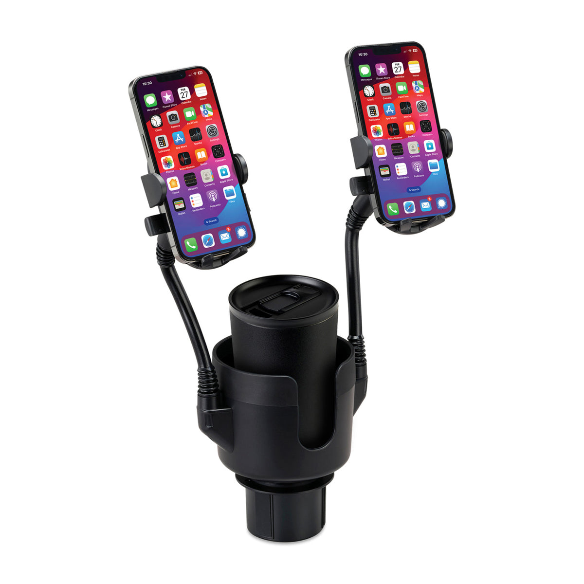 iLive Cup Holder Mount for Two Phones - Black - View 2