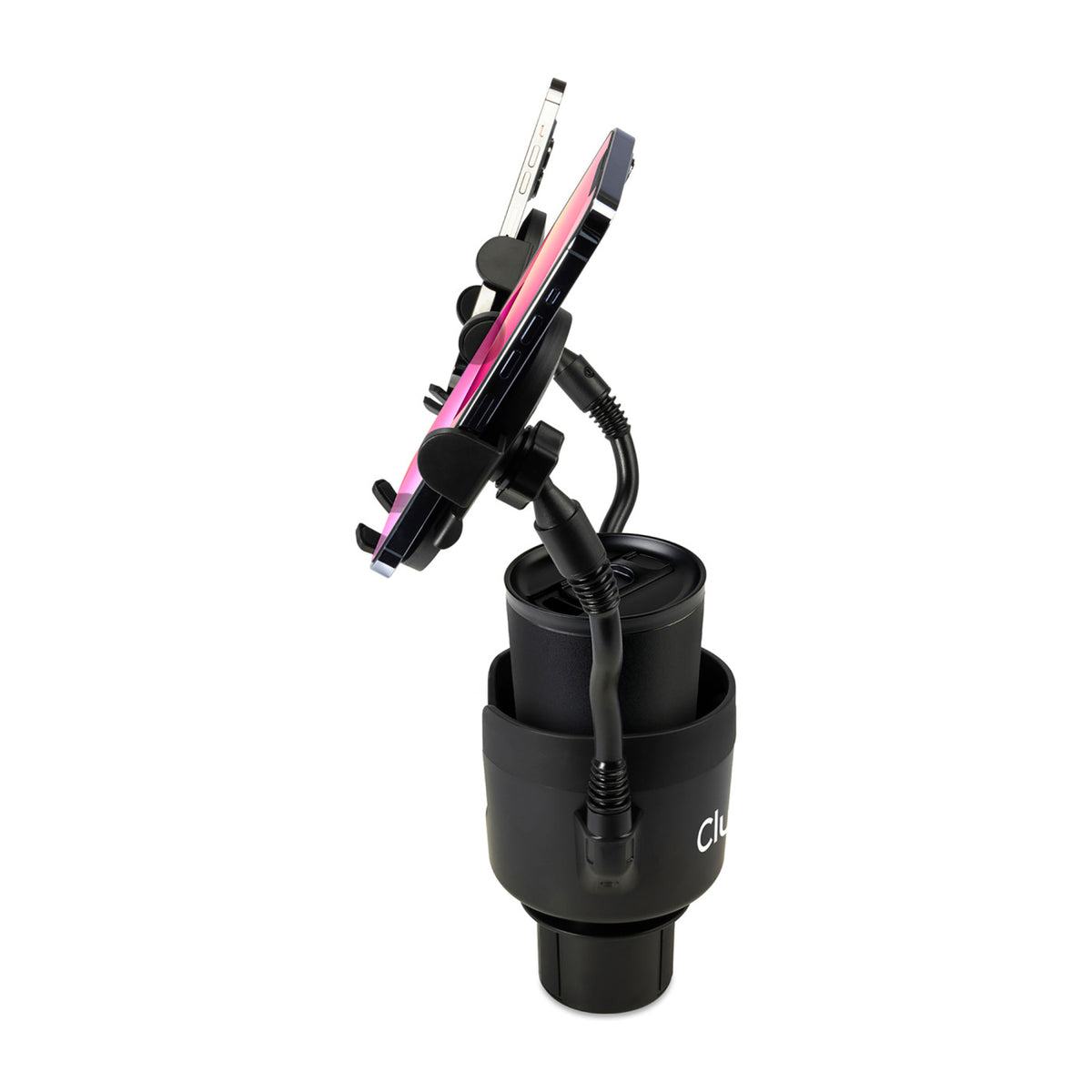 iLive Cup Holder Mount for Two Phones - Black - View 5